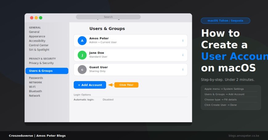 How to Create a User Account on Mac (macOS Tahoe, Sequoia & Older)
